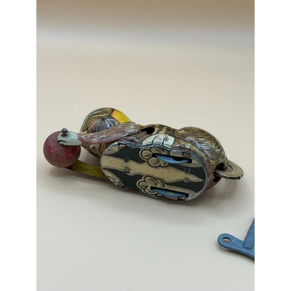 1930s Marx Tin Litho Mechanical Cat Wooden Ball Toy Key Parts Repair